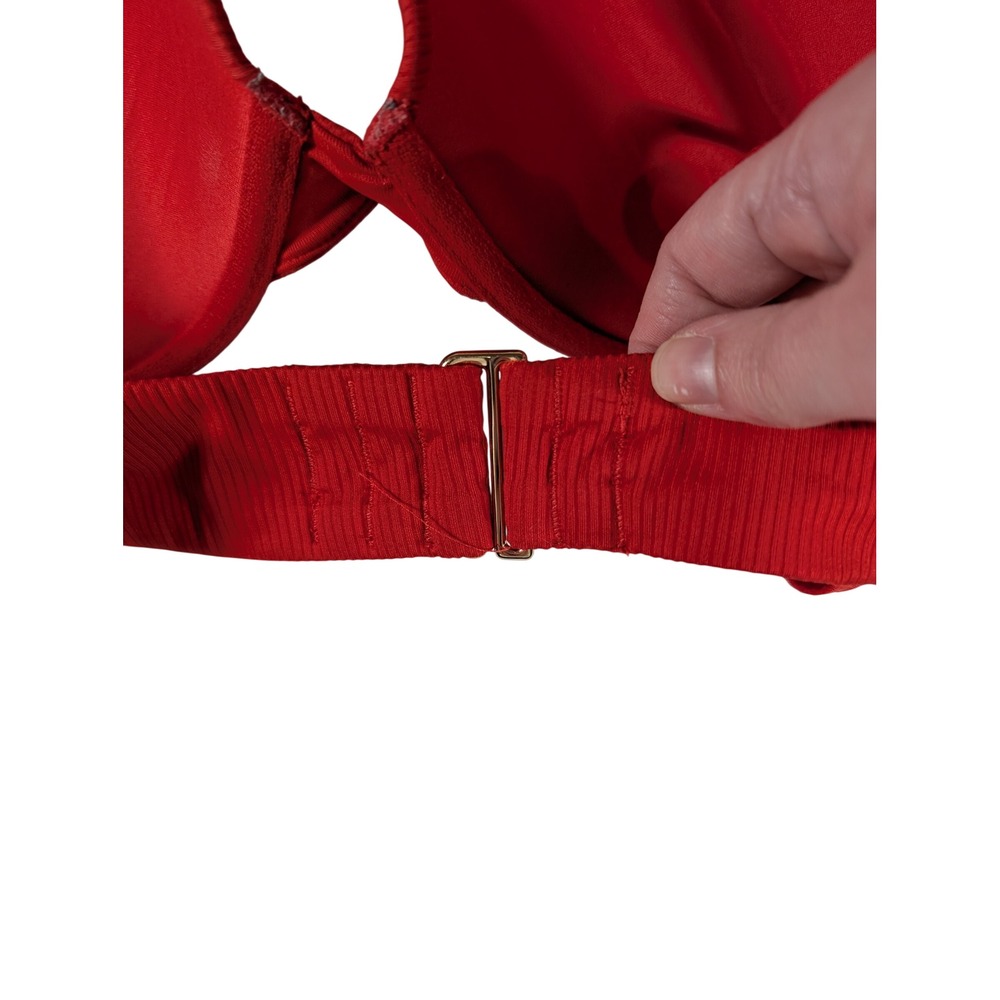 Victoria Secret Bikini Set Women Red Ribbed - Picture 3 of 11